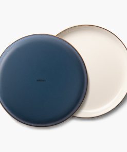 Enamel 2-Tone Deep Plate Set Indigo Blue