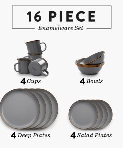 Enamelware Dining Collection - Slate Gray