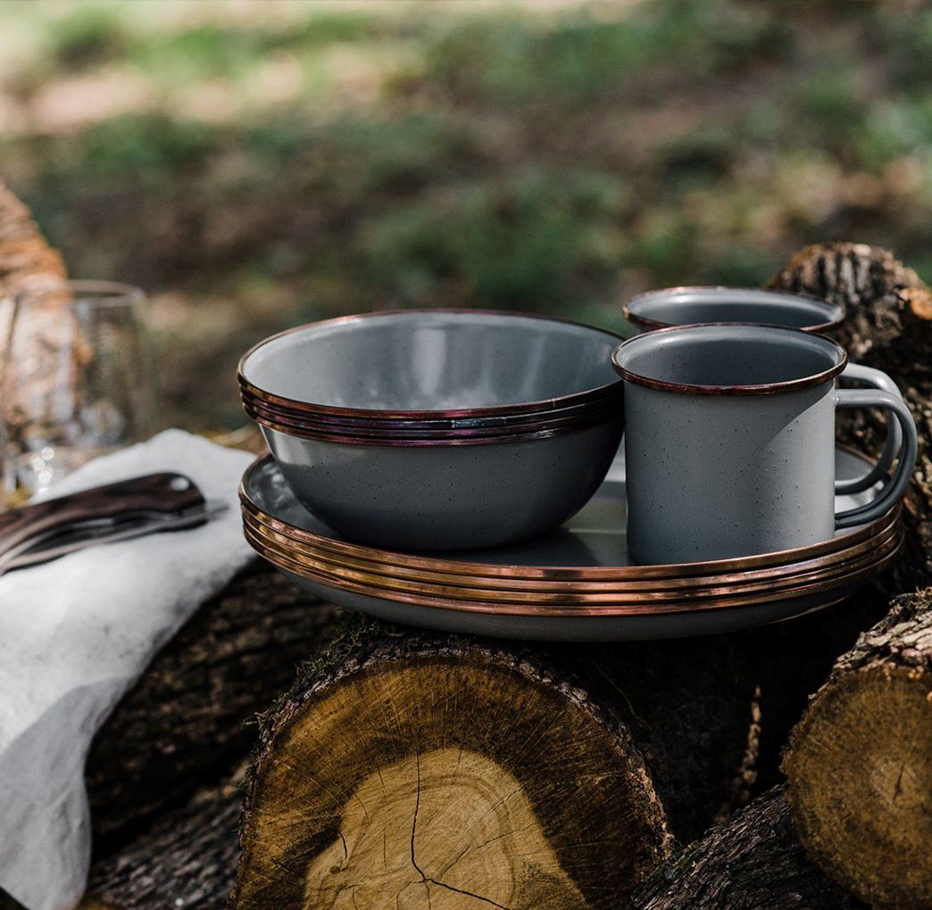 enamelwarediningcollection-slategray-18-18-Sa11 Enamelware Dining Collection - Slate Gray